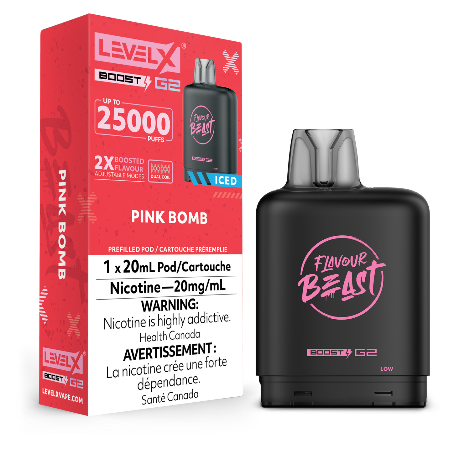 Pink Bomb Flavour Beast Level X Boost Pods, Nicotine: 20mg