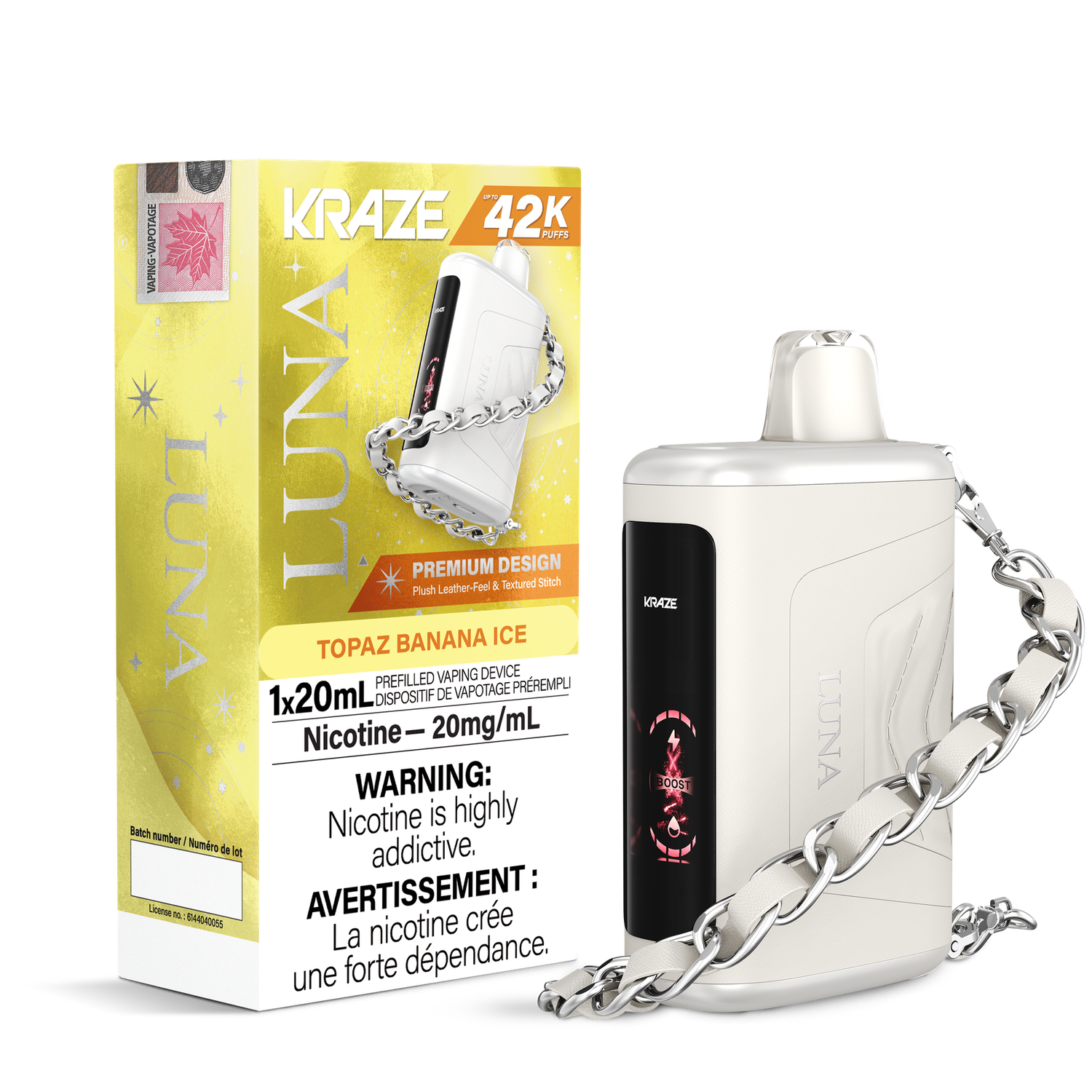 Topaz Banana Ice - Kraze Luna Disposable, Nicotine: 20mg