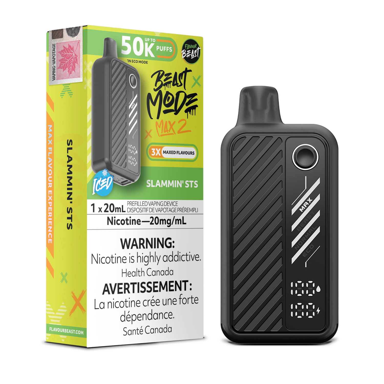 Slammin&#39; STS Iced - Flavour Beast Beast Mode Max 2, Nicotine: 20mg