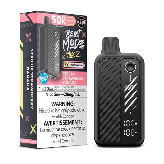 Str8 Up Strawberry Banana - Flavour Beast Beast Mode Max 2, Nicotine: 20mg