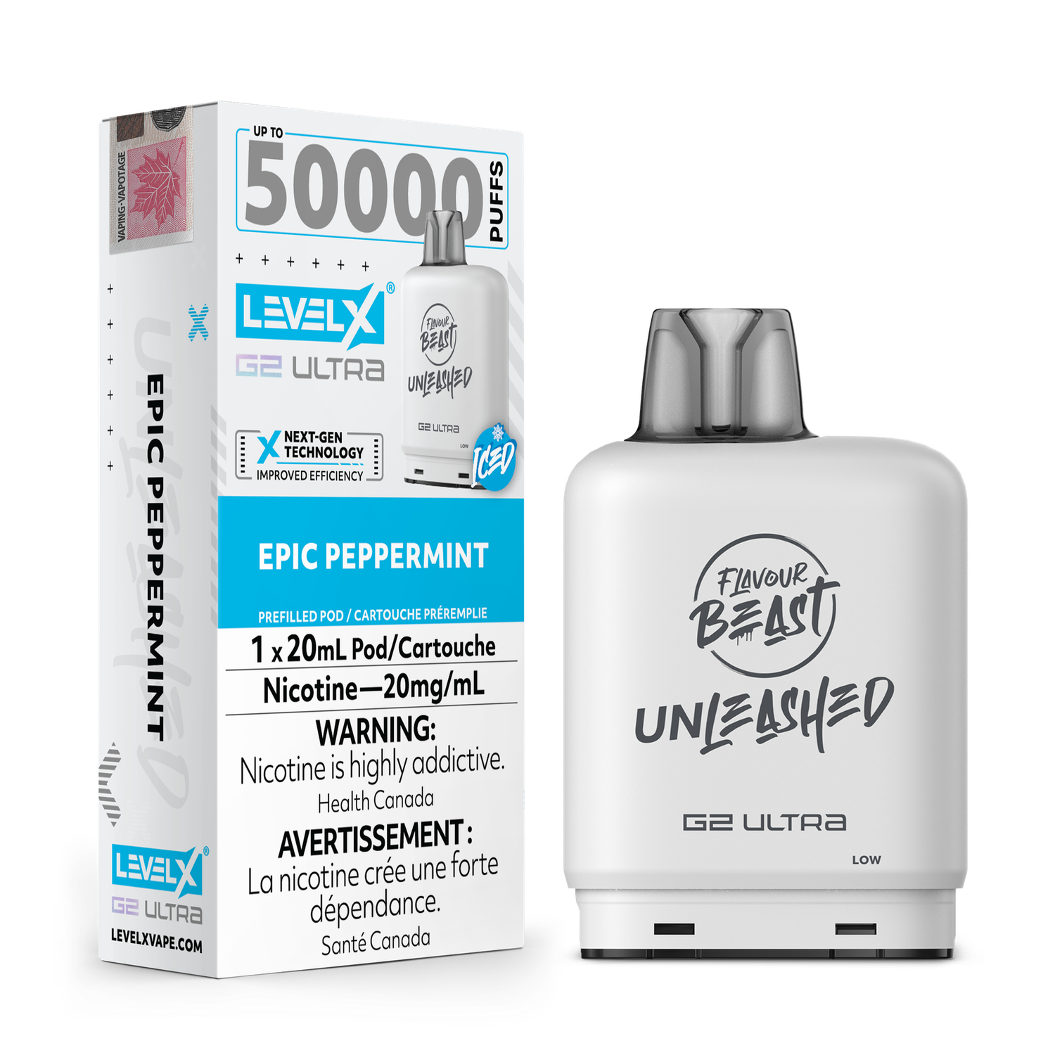 Epic Peppermint Flavour Beast Unleashed Level X G2 Ultra Pod, Nicotine: 20mg