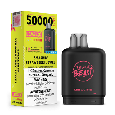 Smashin&#39; Strawberry Jewel Flavour Beast Level X G2 Ultra Pod