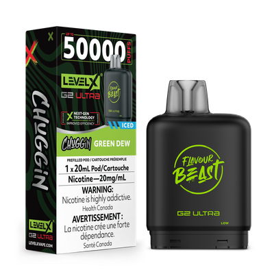 Chuggin&#39; Green Dew Flavour Beast Level X G2 Ultra Pod