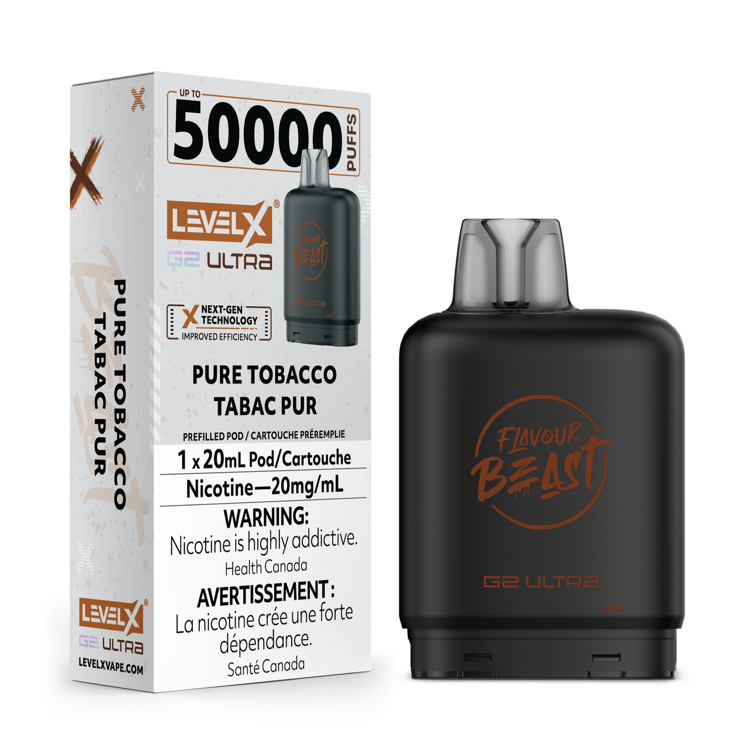 Pure Tobacco Flavour Beast Level X G2 Ultra Pod, Nicotine: 20mg