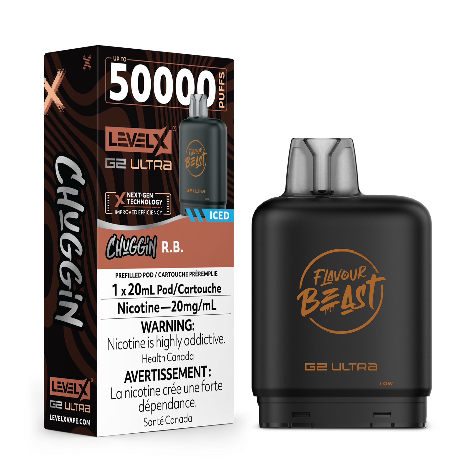 R.B. Flavour Beast Level X G2 Ultra Pod, Nicotine: 20mg