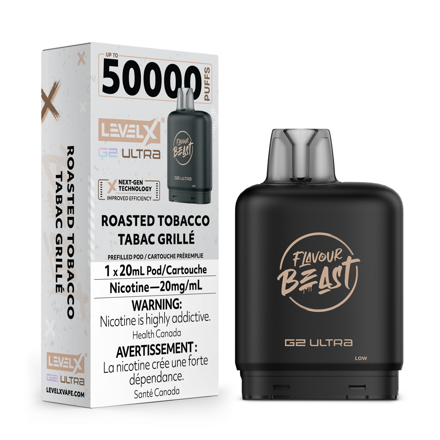 Roasted Tobacco Flavour Beast Level X G2 Ultra Pod, Nicotine: 20mg