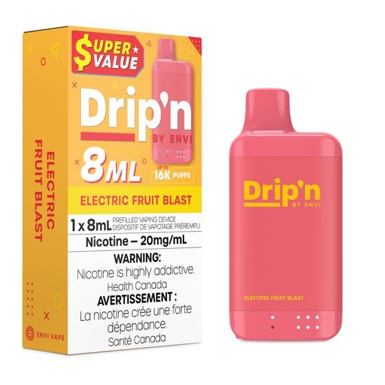 Electric Fruit Blast - Drip&#39;n by Envi 8mL Disposable, Nicotine: 20mg