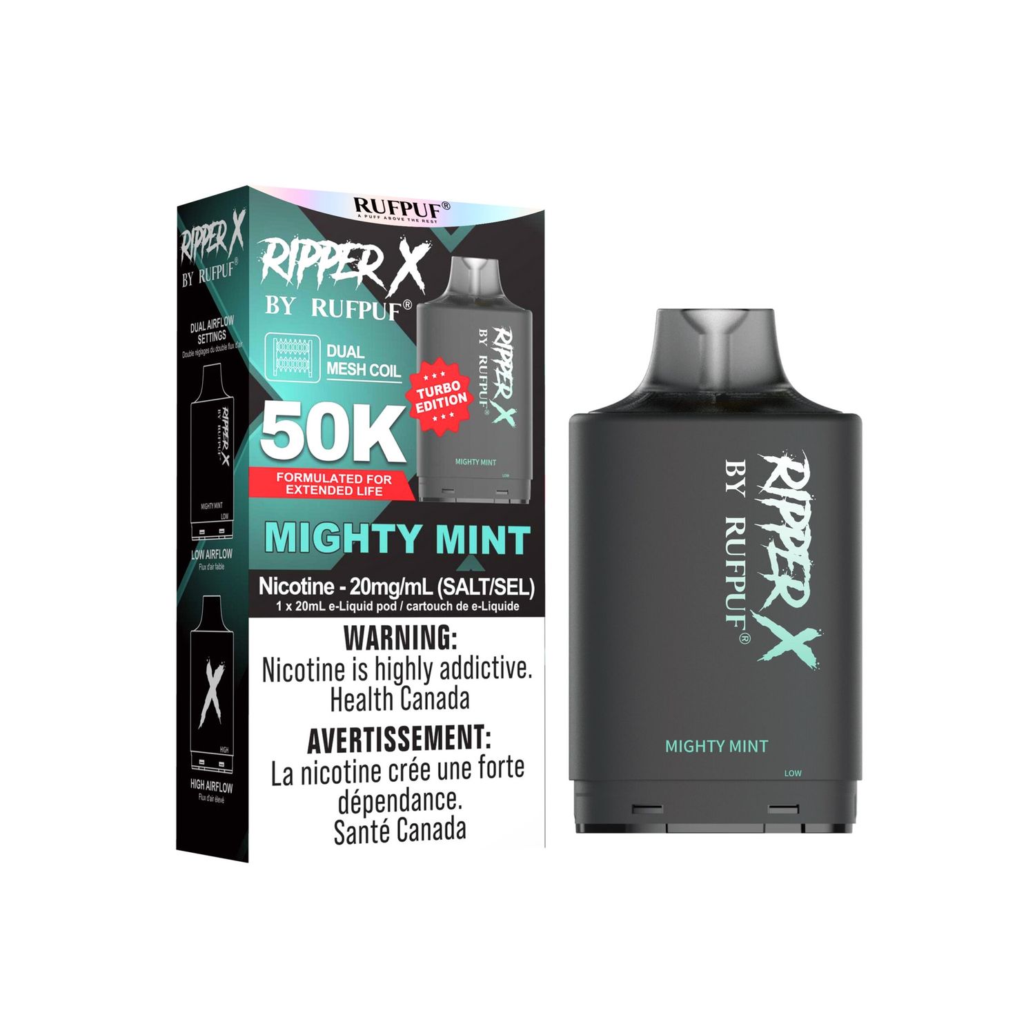 Mighty Mint Ripper X 50K Pod, Nicotine: 20mg