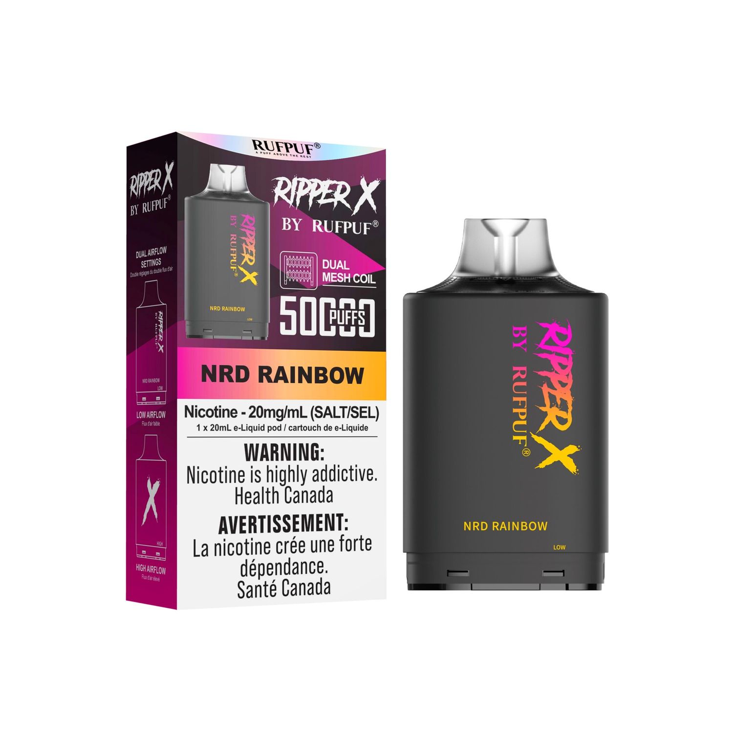 NRD Rainbow Ripper X 50K Pod, Nicotine: 20mg