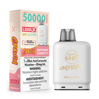 Cravin&#39; Birthday Confetti Flavour Beast Unleashed Level X G2 Ultra Pod
