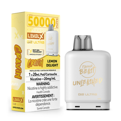 Cravin&#39; Lemon Delight Flavour Beast Unleashed Level X G2 Ultra Pod