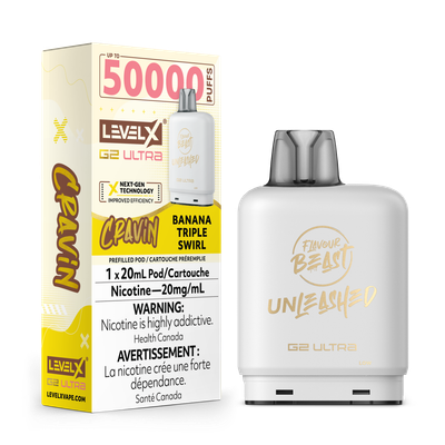 Cravin&#39; Banana Triple Swirl Flavour Beast Unleashed Level X G2 Ultra Pod