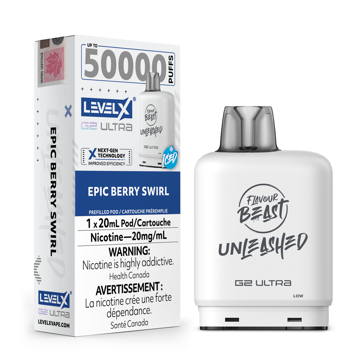 Epic Berry Swirl Flavour Beast Unleashed Level X G2 Ultra Pod, Nicotine: 20mg