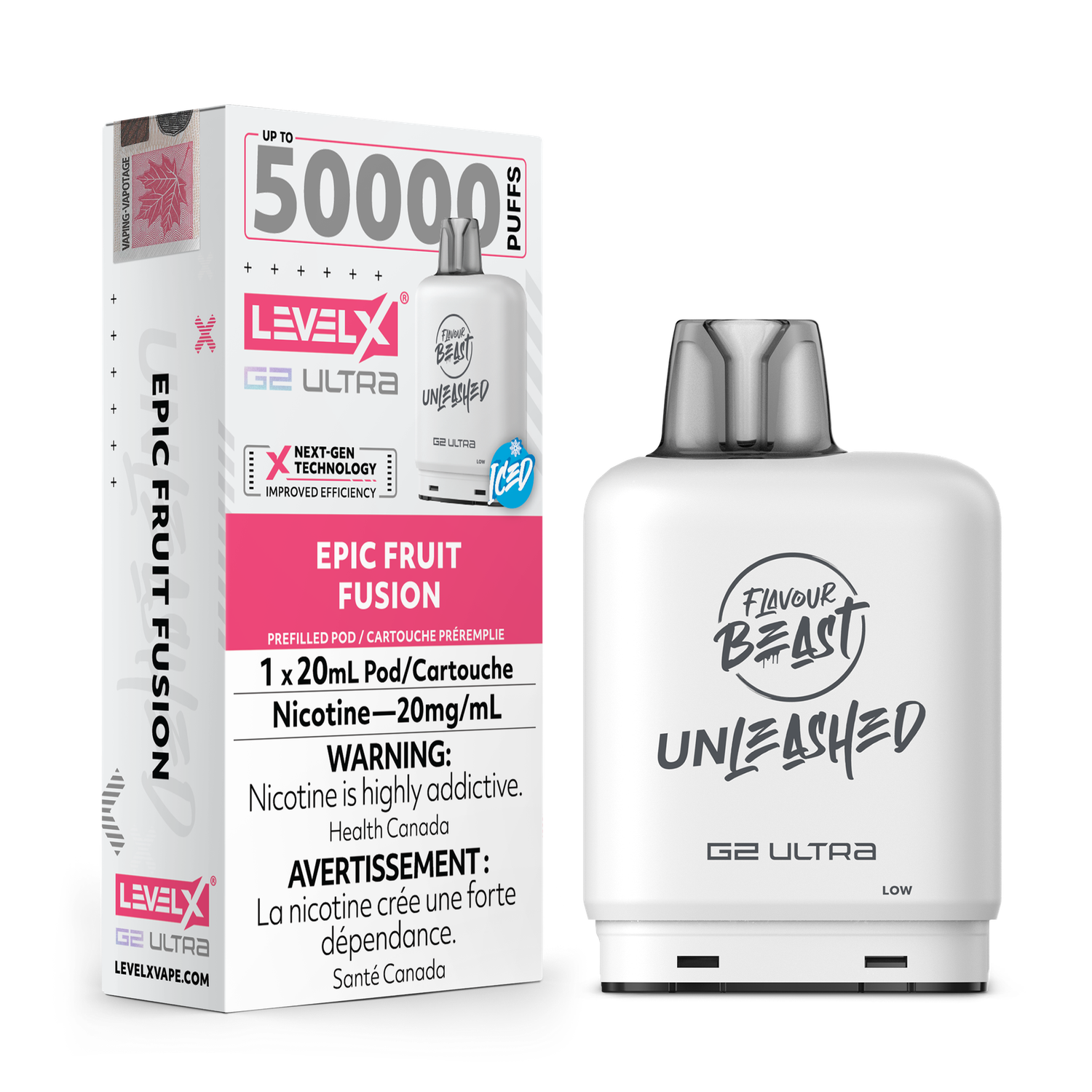 Epic Fruit Fusion Flavour Beast Unleashed Level X G2 Ultra Pod, Nicotine: 20mg