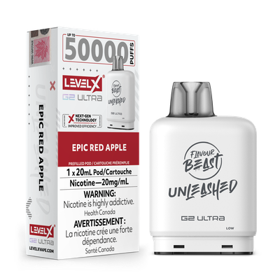 Epic Red Apple Flavour Beast Unleashed Level X G2 Ultra Pod