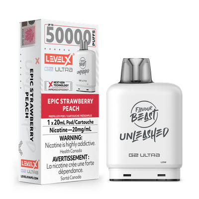 Epic Strawberry Peach Flavour Beast Unleashed Level X G2 Ultra Pod