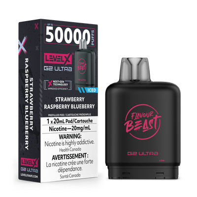 Strawberry Raspberry Blueberry Iced Flavour Beast Level X G2 Ultra Pod