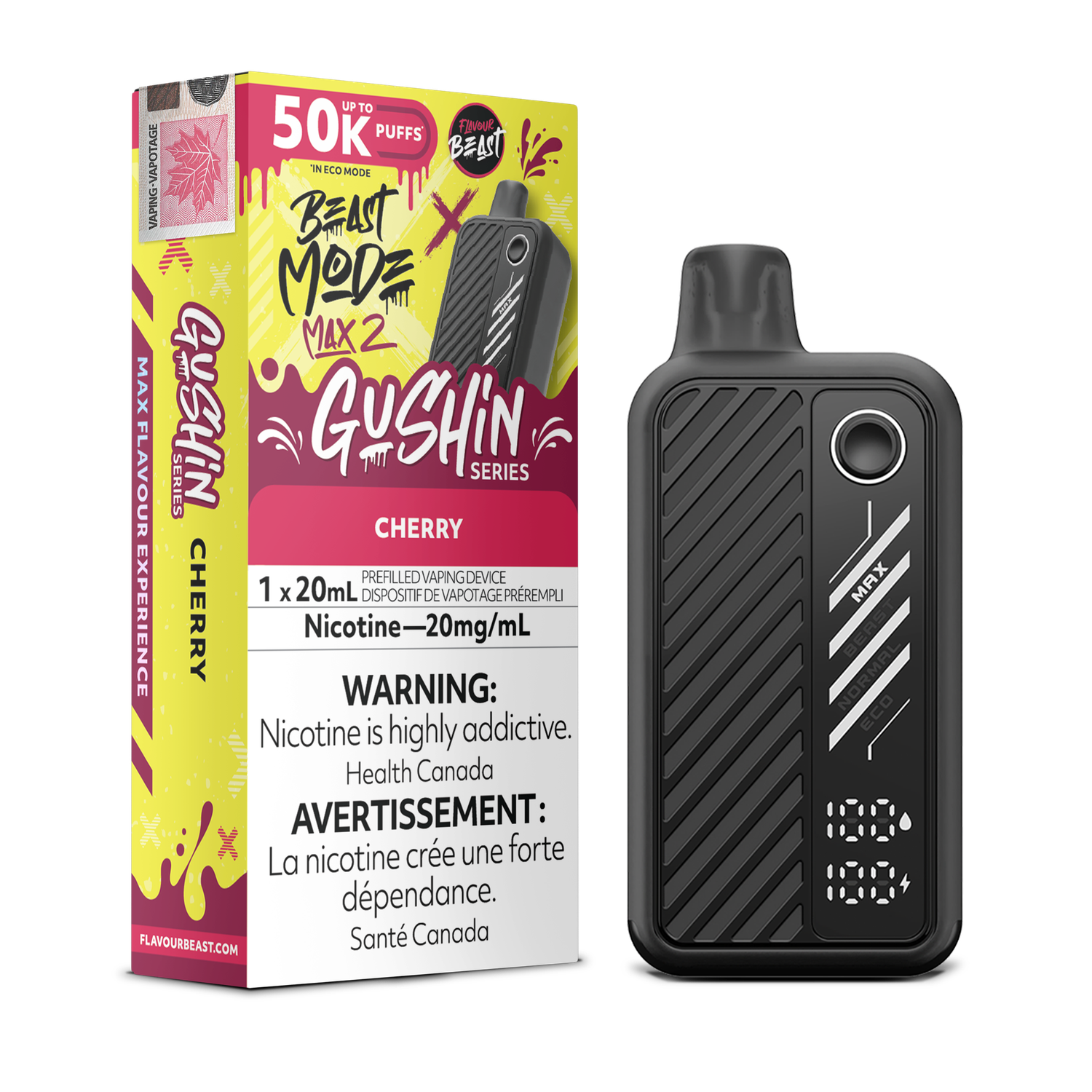 Gushin&#39; Cherry - Flavour Beast Beast Mode Max  2, Nicotine: 20mg