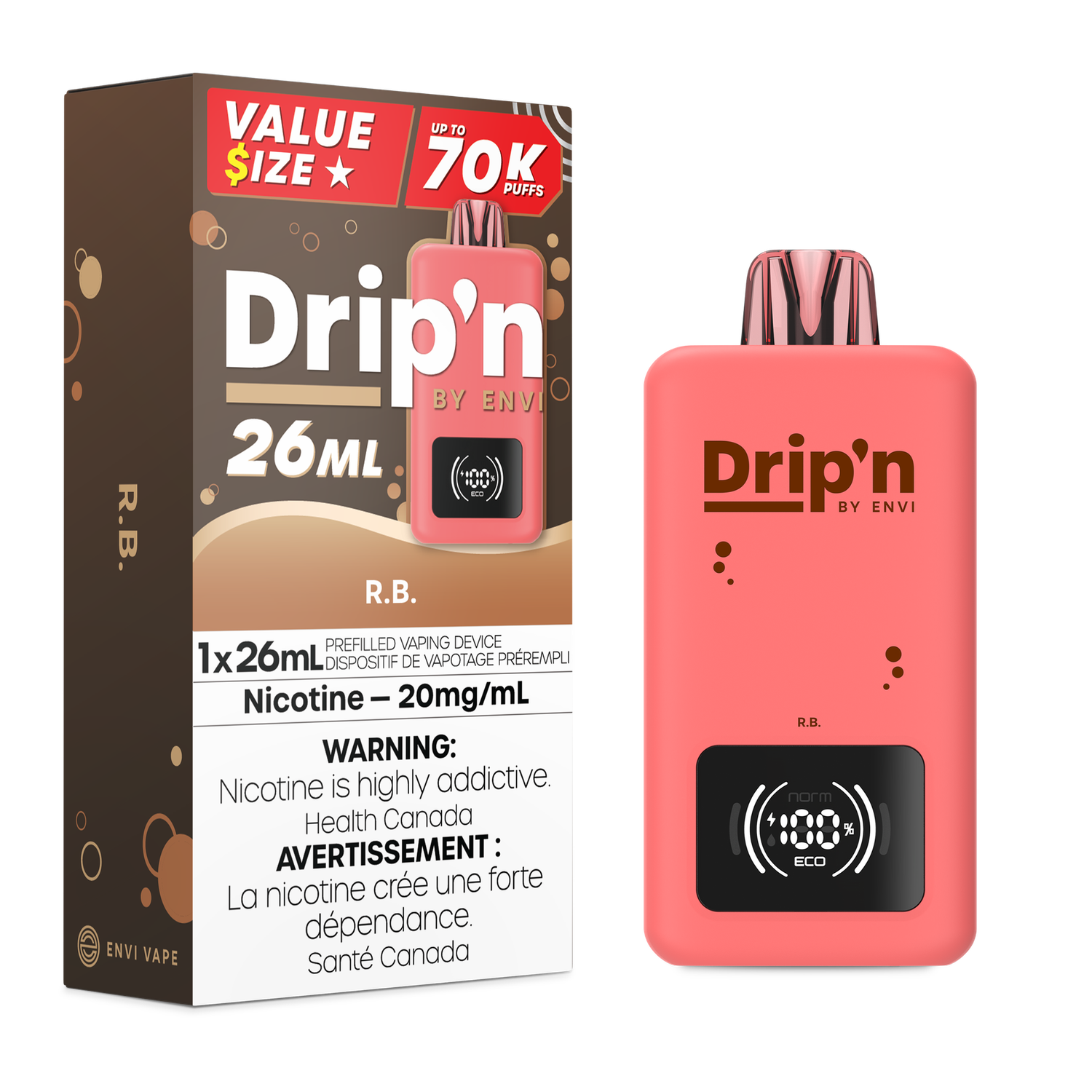 R.B - Drip&#39;n by Envi 26mL Disposable, Nicotine: 20mg