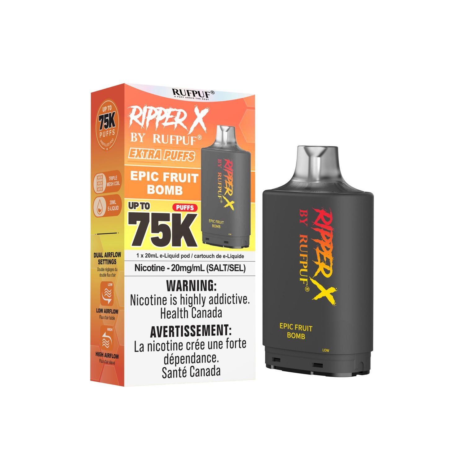 Epic Fruit Bomb Ripper X 75K Pod, Nicotine: 20mg