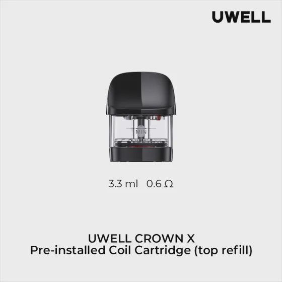 Uwell Crown X 0.6 ohm Replacement Pods, Resistance: 0.6ohm