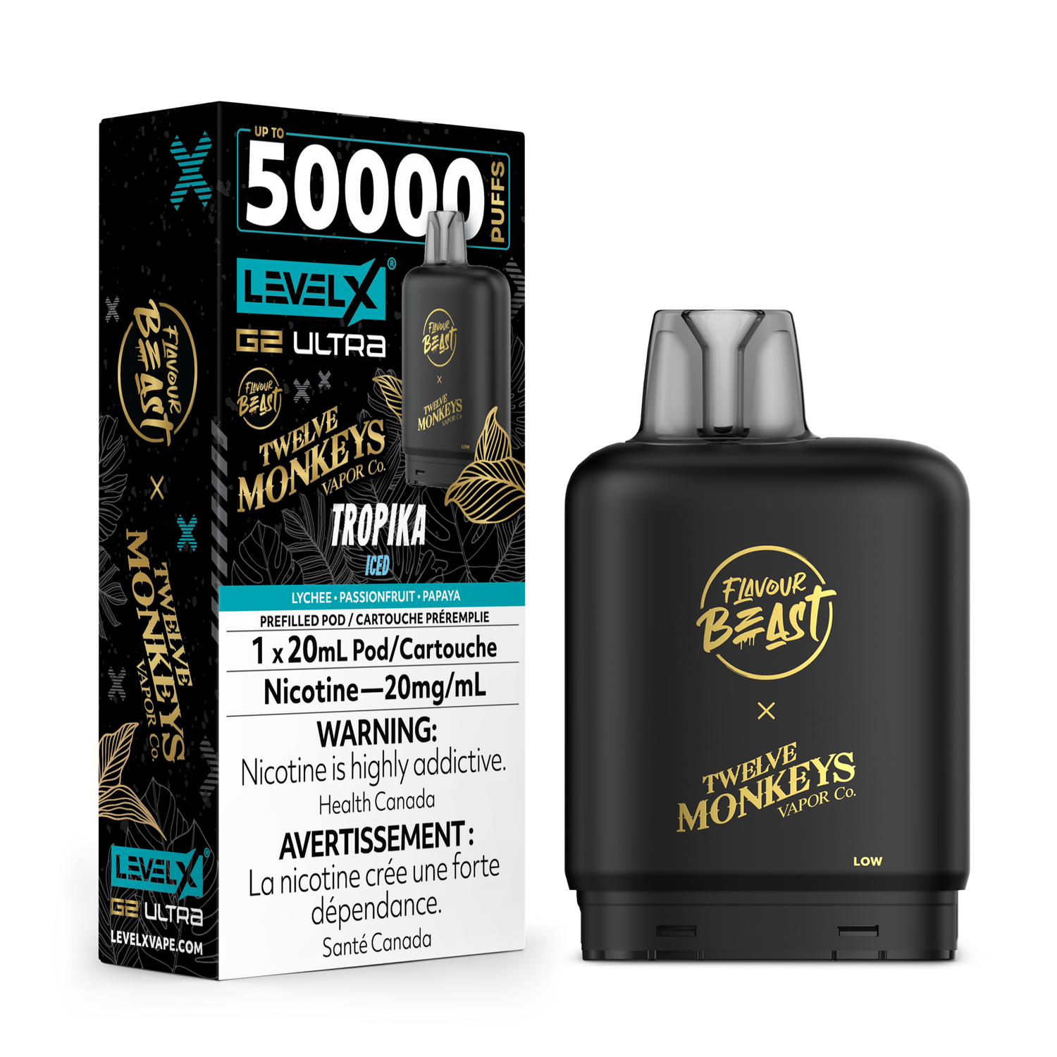 Tropika Iced Flavour Beast Level X G2 Ultra, Nicotine: 20mg