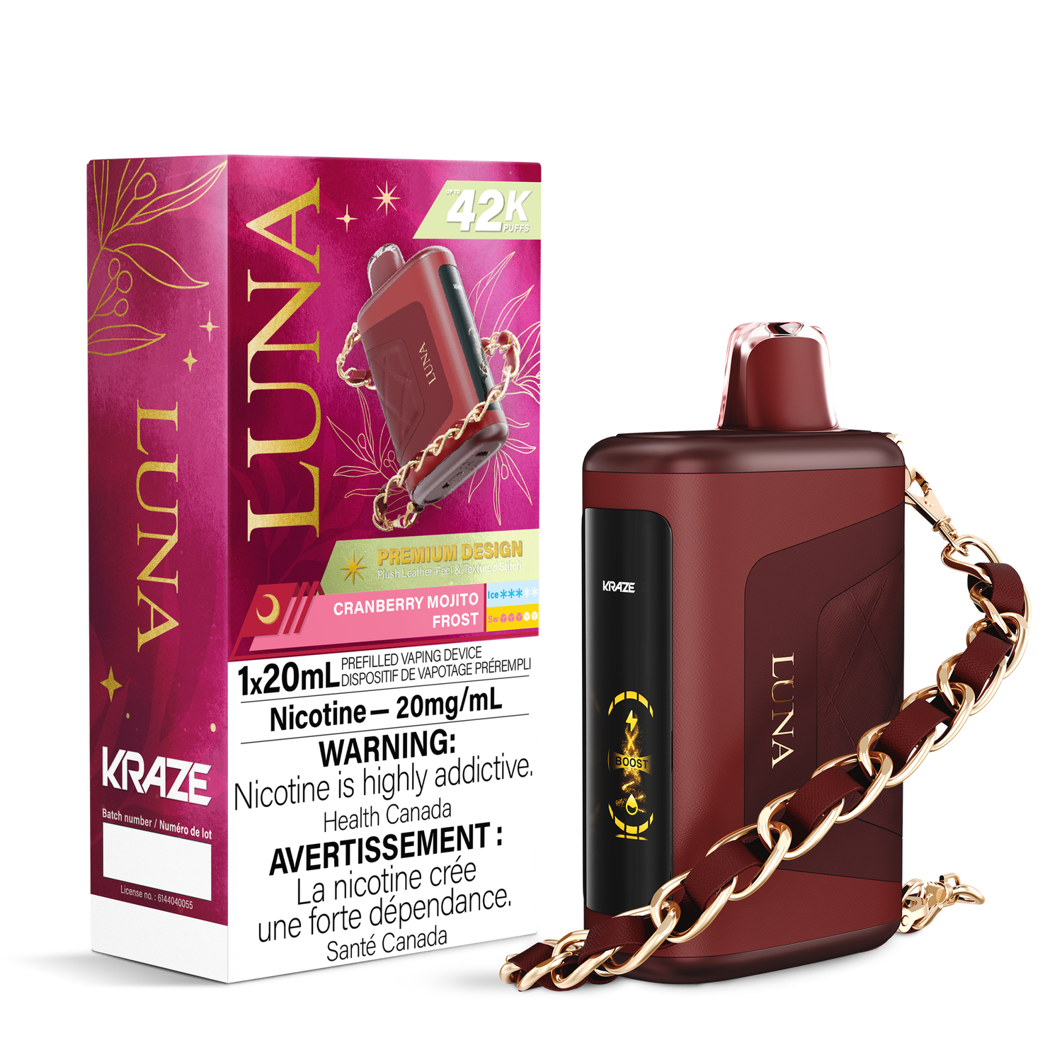 Cranberry Mojito Frost - Kraze Luna Disposable, Nicotine: 20mg