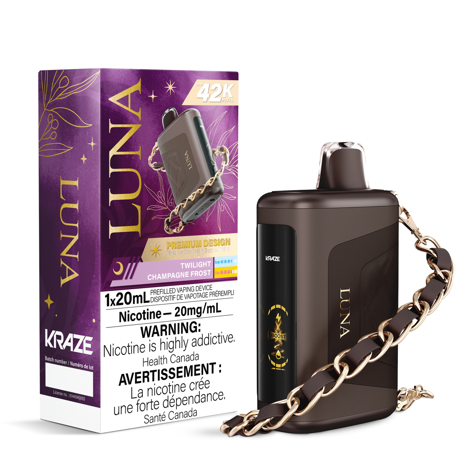 Twilight Champagne Frost - Kraze Luna Disposable, Nicotine: 20mg