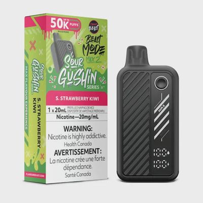 Sour Gushin&#39; S. Strawberry Kiwi - Flavour Beast Beast Mode Max 2