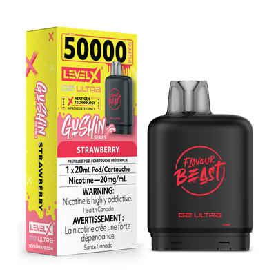 Gushin&#39; Strawberry Flavour Beast Level X G2 Ultra Pod
