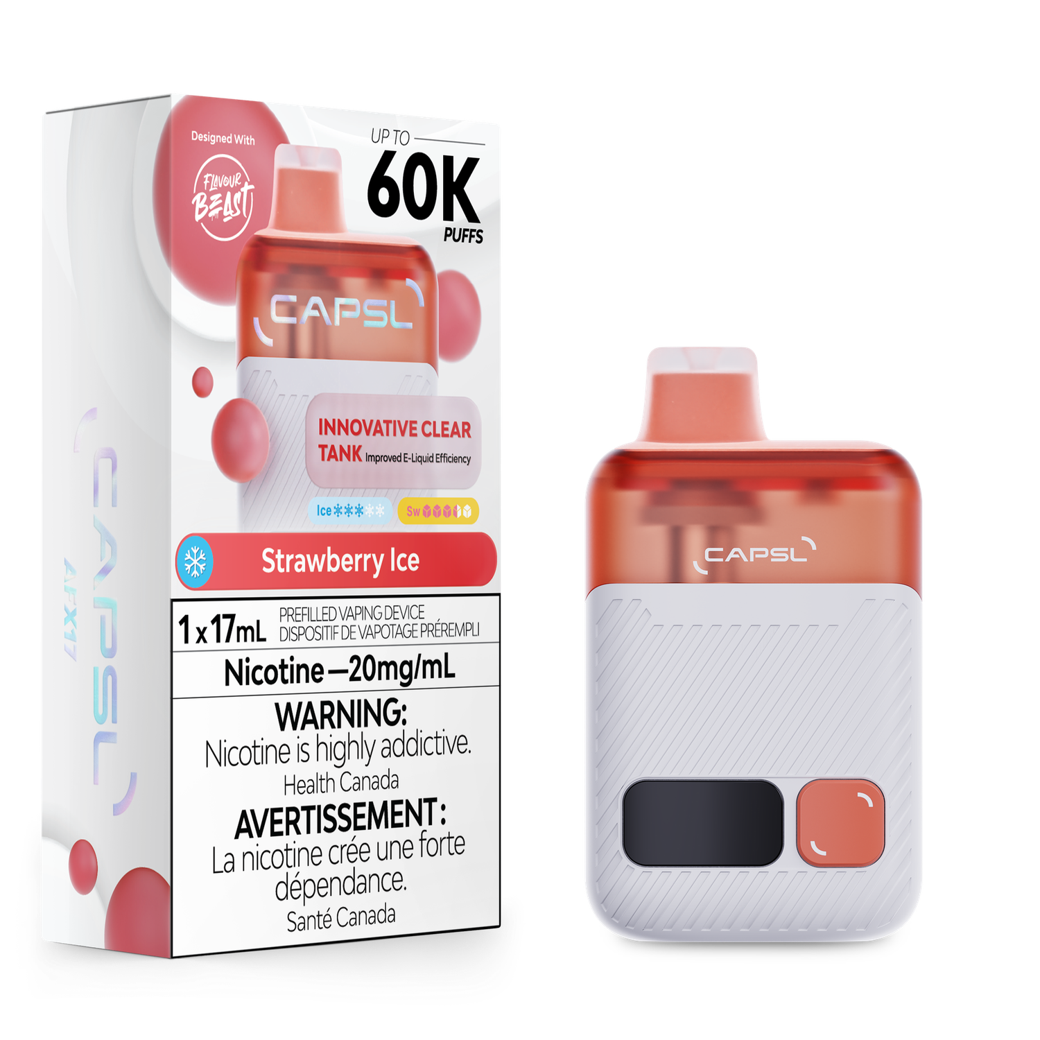 Strawberry Ice - Flavour Beast CAPSL 60K, Nicotine: 20mg