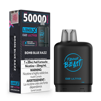 Bomb Blue Razz Flavour Beast Level X G2 Ultra Pod