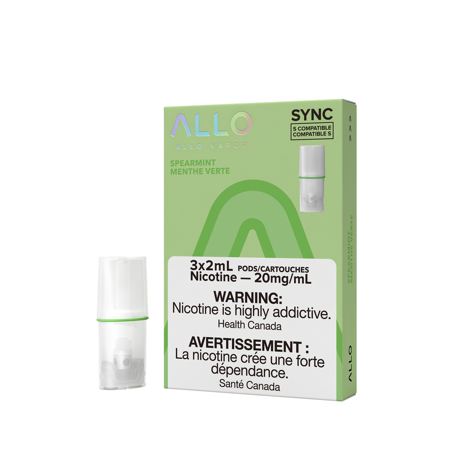 Spearmint Allo Sync Pods (S-Compatible), Nicotine: 20mg