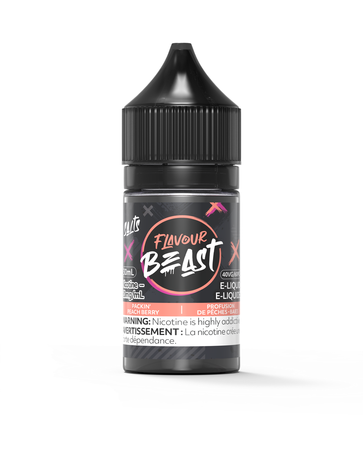 Packin' Peach Berry by Flavour Beast Salt, Nicotine: 20mg, Size: 30ml