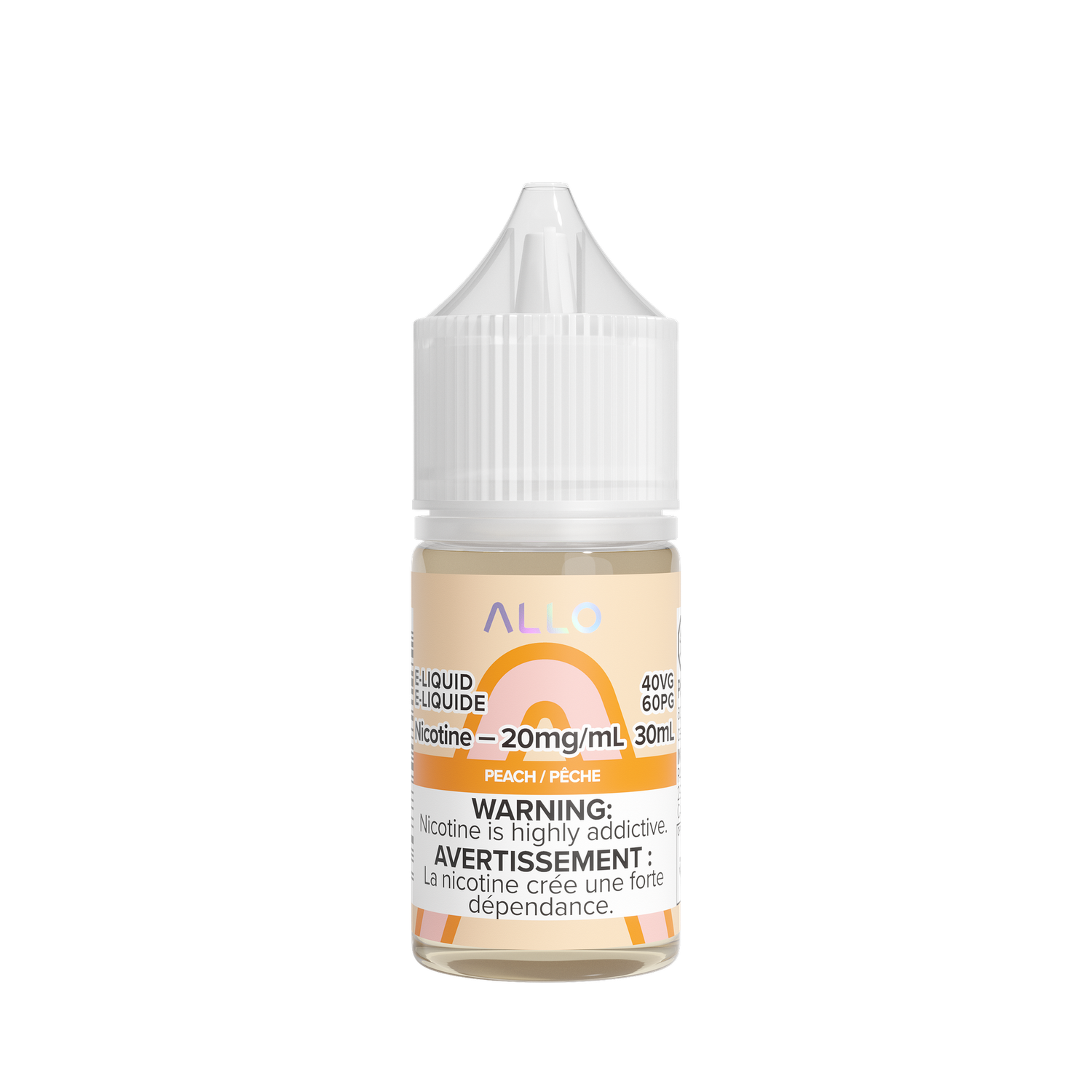 Peach by Allo Salts, Nicotine: 20mg, Size: 30ml