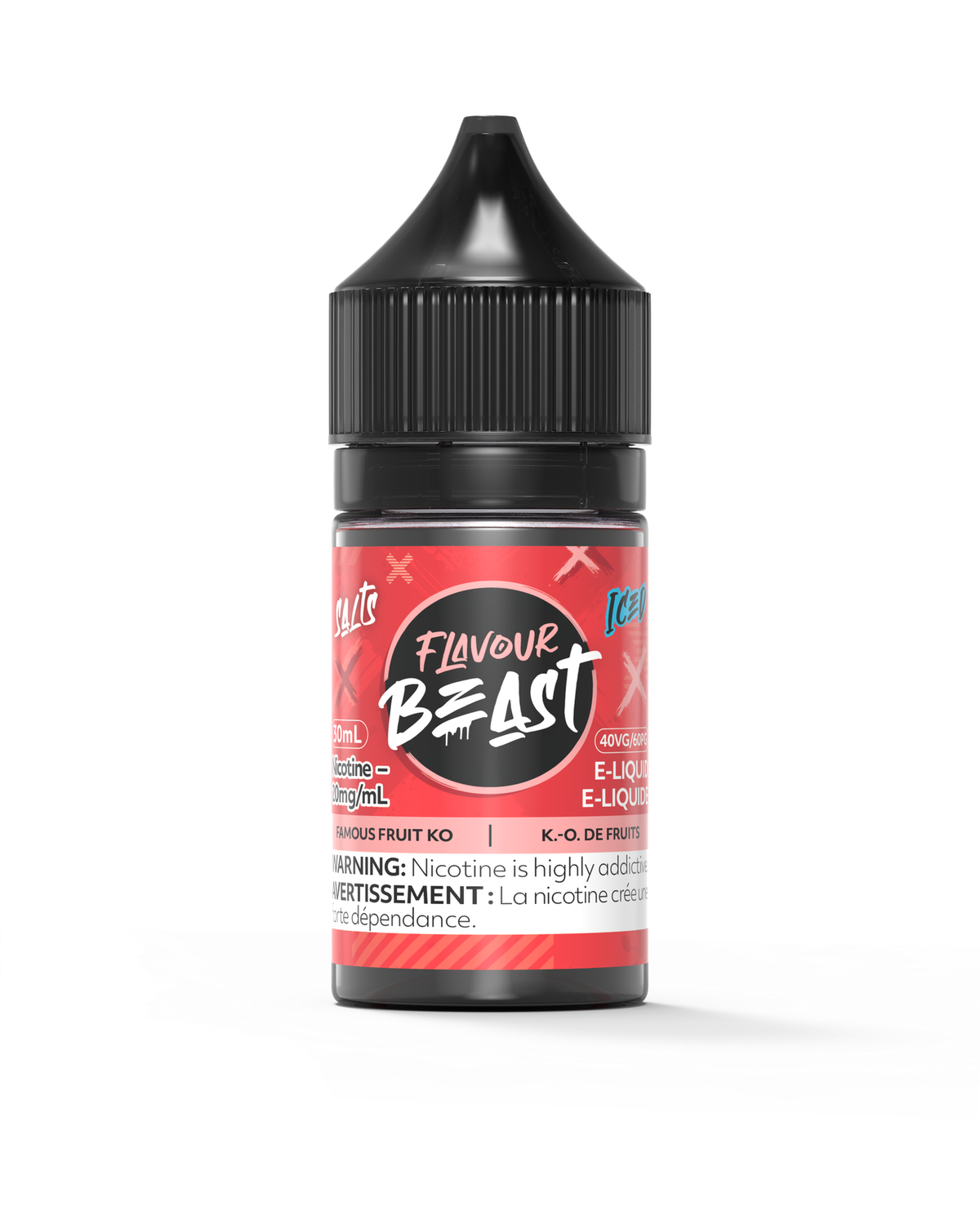 Famous Fruit KO Iced by Flavour Beast Salt, Nicotine: 20mg, Size: 30ml