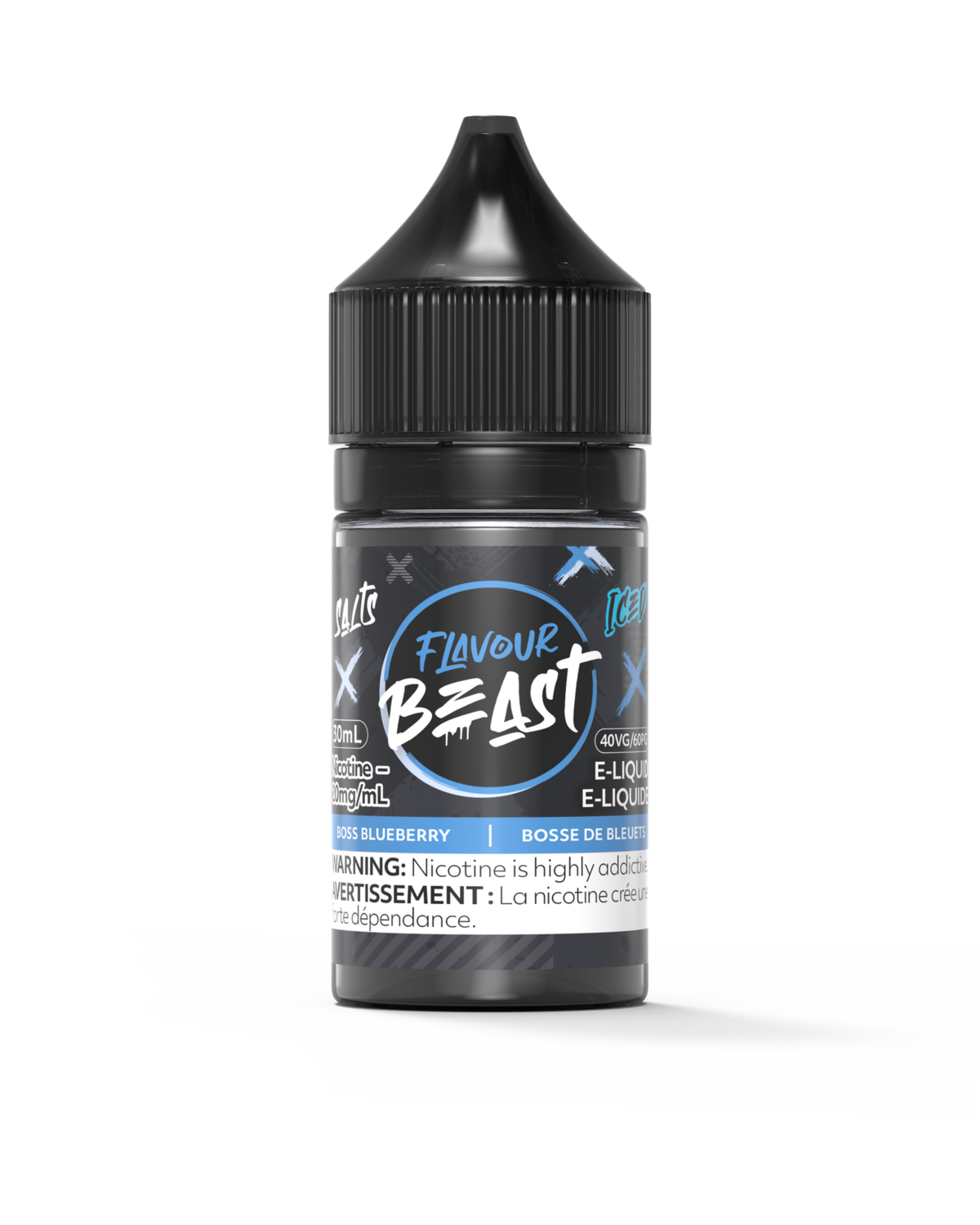 Boss Blueberry Iced by Flavour Beast Salt, Nicotine: 20mg, Size: 30ml