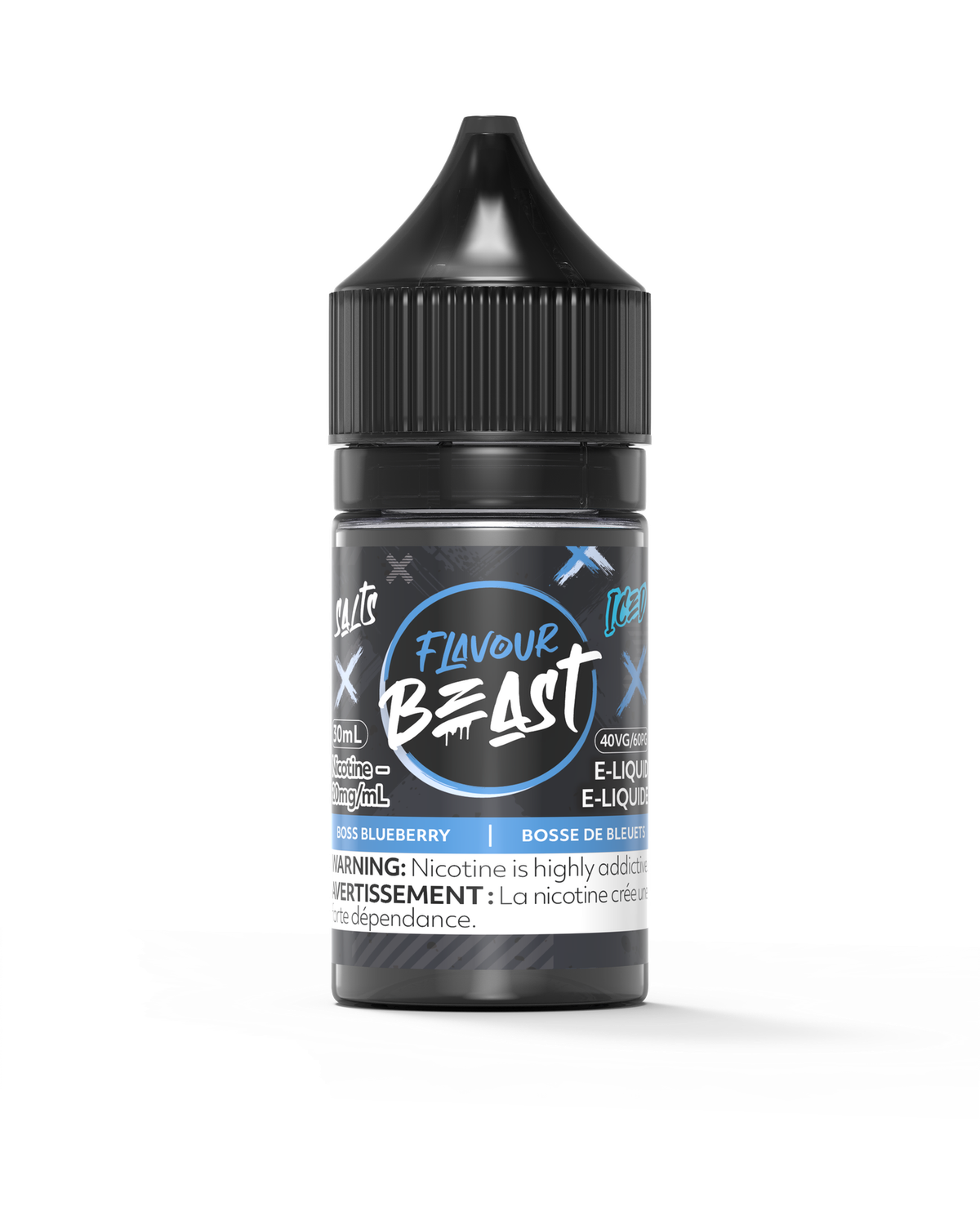 Boss Blueberry Iced by Flavour Beast Salt, Nicotine: 20mg, Size: 30ml