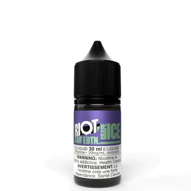 Grape Ice by Riot Bar Salt, Nicotine: 10mg, Size: 30ml