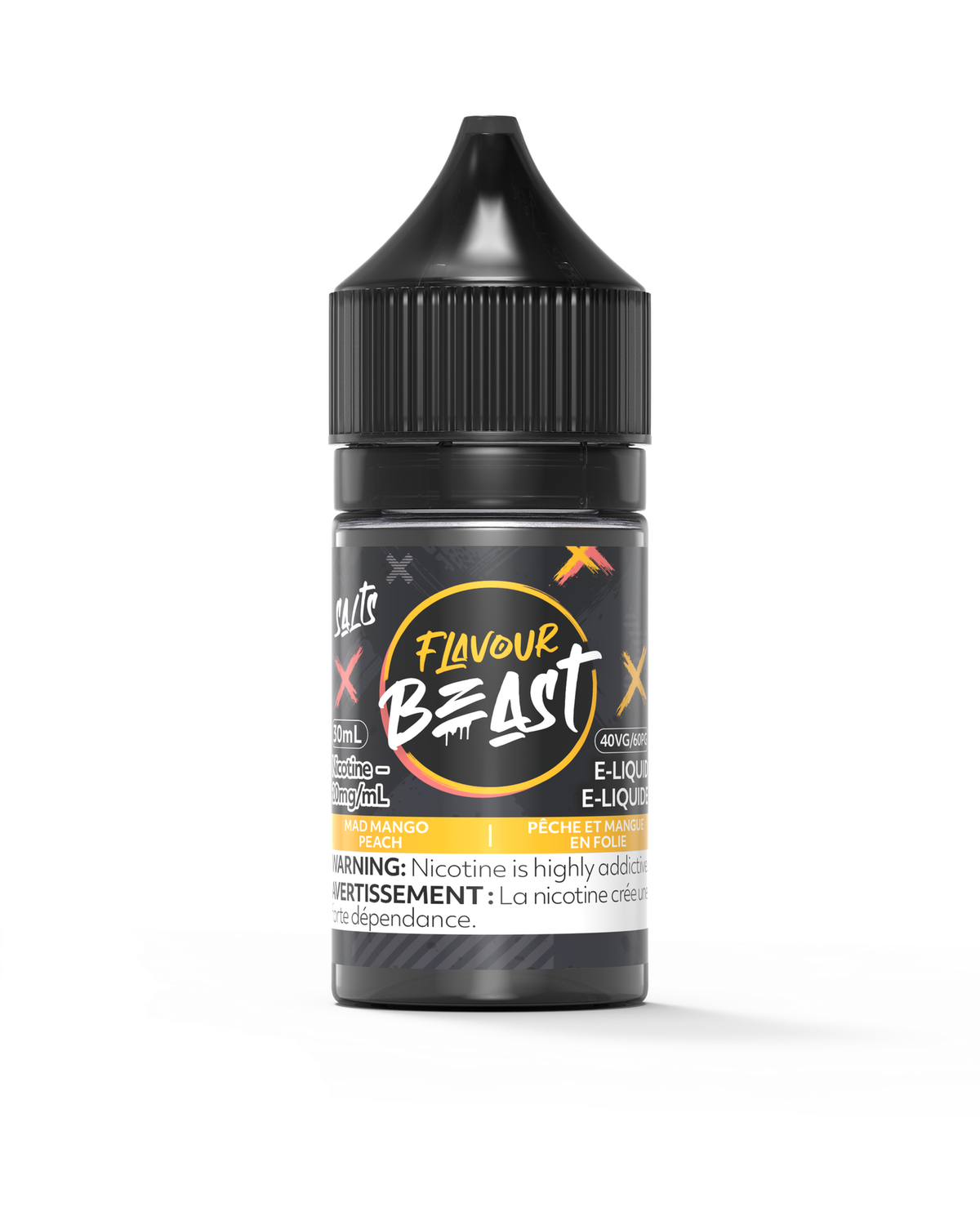 Mad Mango Peach by Flavour Beast Salt, Nicotine: 20mg, Size: 30ml