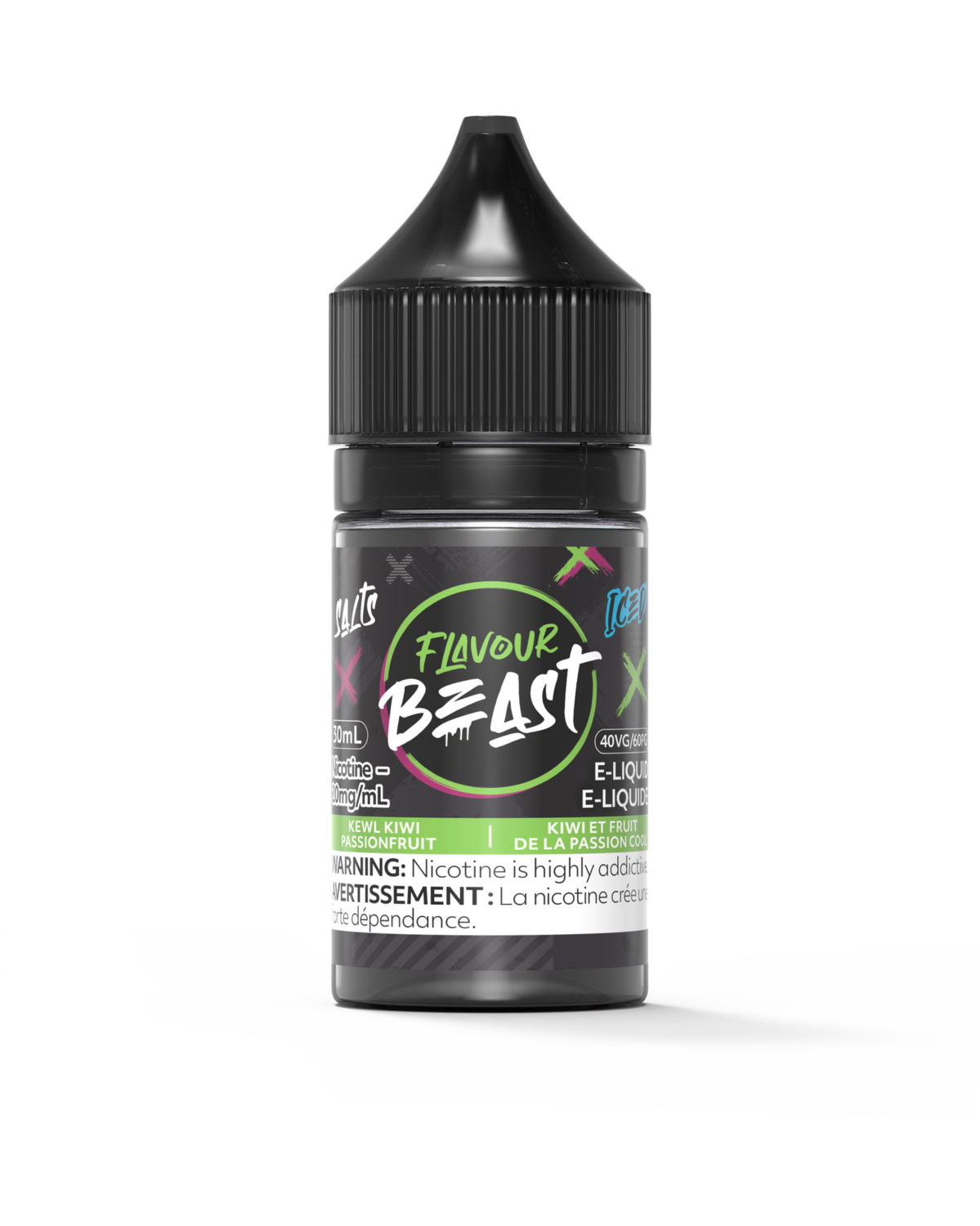 Kewl Kiwi Passionfruit Iced by Flavour Beast Salt, Nicotine: 20mg, Size: 30ml