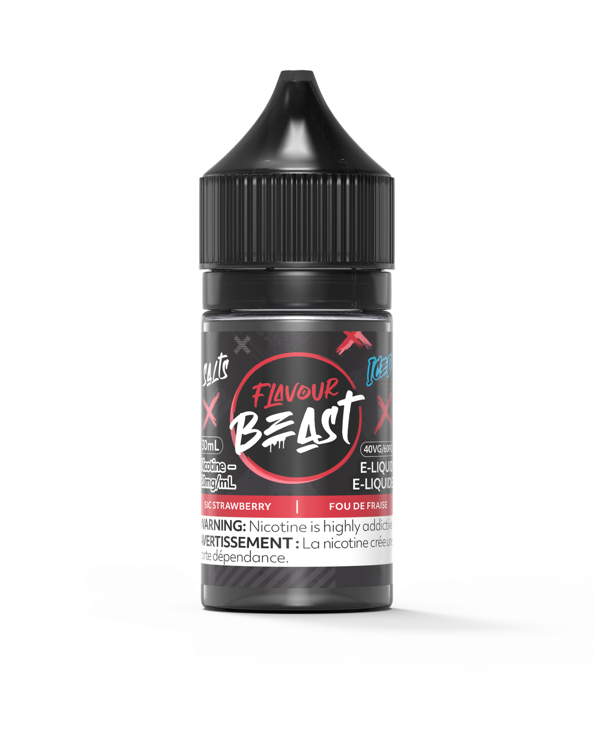 Sic Strawberry Iced by Flavour Beast Salt, Nicotine: 10mg, Size: 30ml