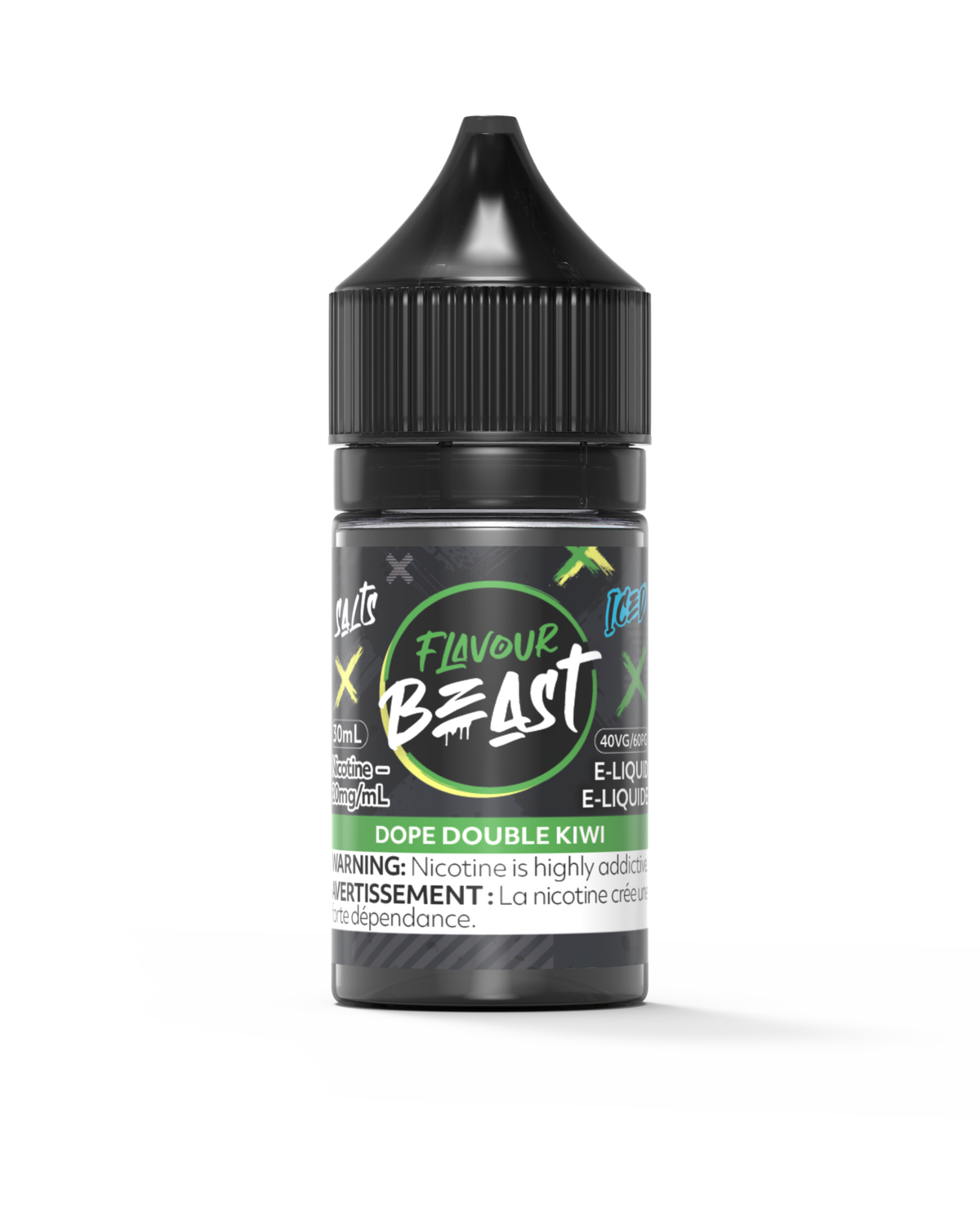 Dope Double Kiwi Iced by Flavour Beast Salt, Nicotine: 20mg, Size: 30ml