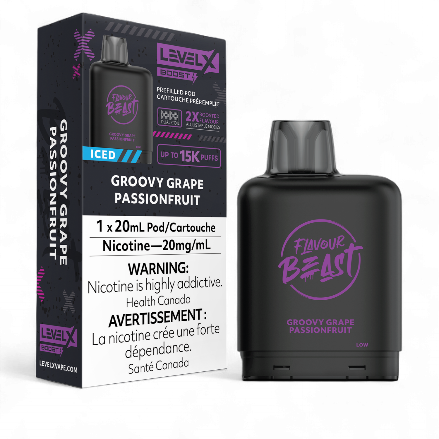 Groovy Grape Passionfruit Flavour Beast Level X Boost Pod, Nicotine: 20mg