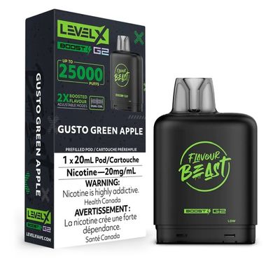 Gusto Green Apple Flavour Beast Level X Boost Pod