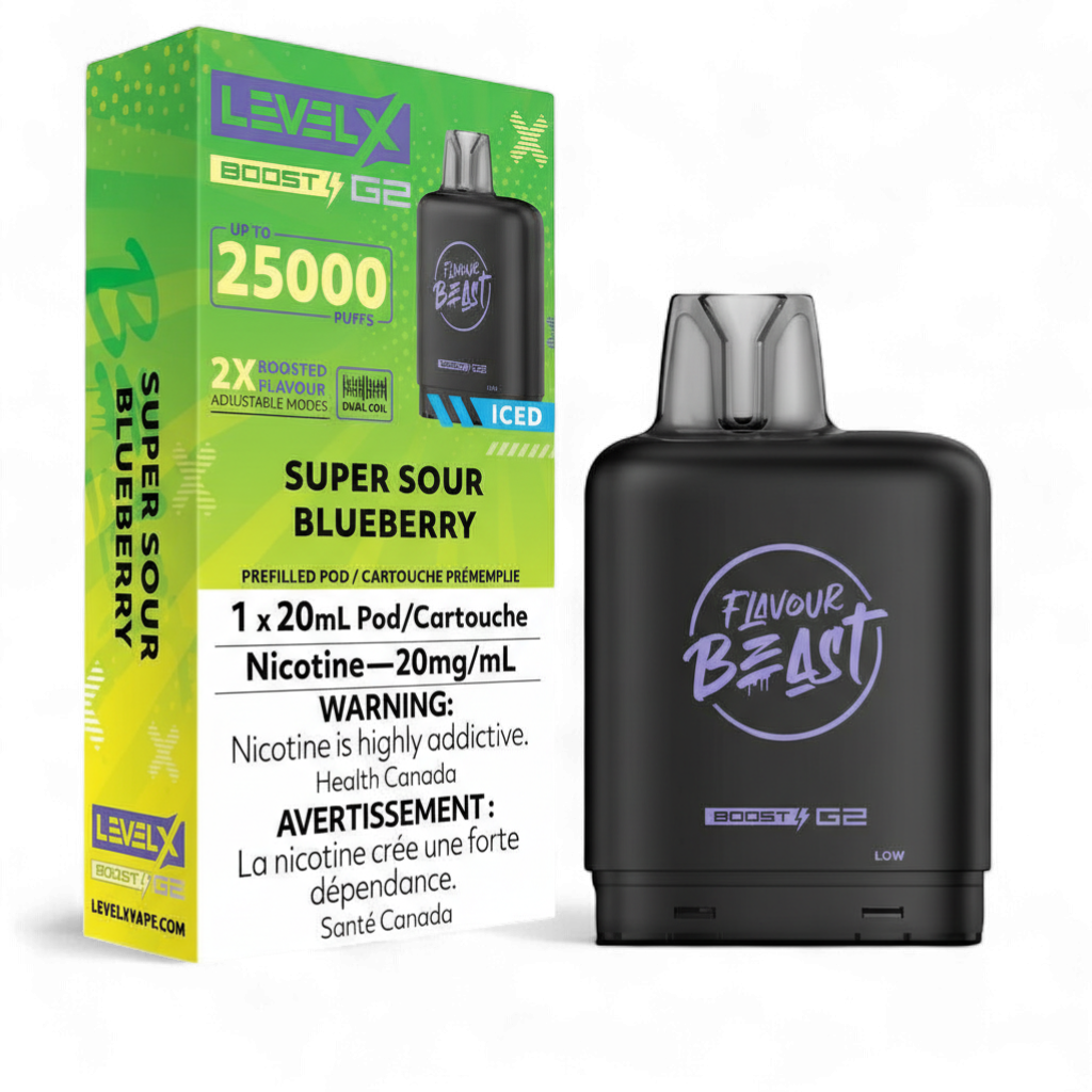 Super Sour Blueberry Flavour Beast Level X Boost Pod, Nicotine: 20mg (Discontinued)