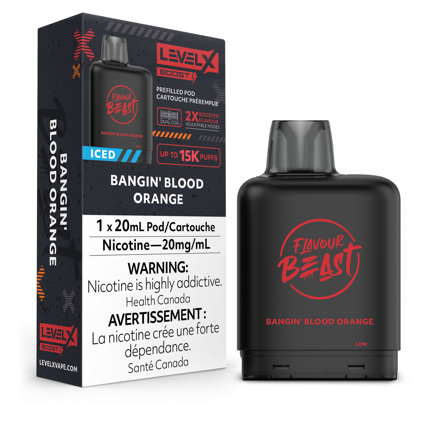 Bangin' Blood Orange Flavour Beast Level X Boost Pod, Nicotine: 20mg (Discontinued)