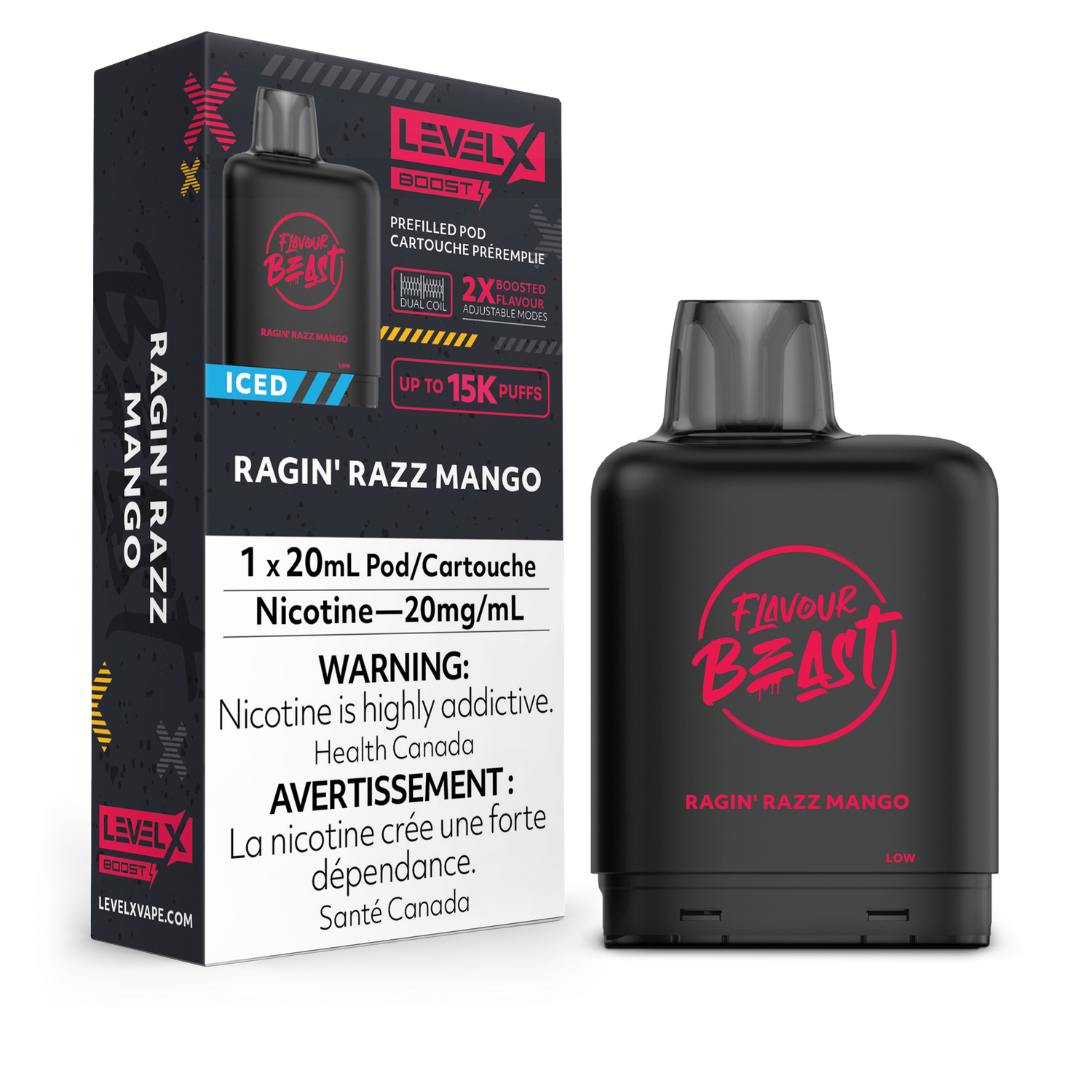 Ragin' Razz Mango Flavour Beast Level X Boost Pod, Nicotine: 20mg (Discontinued)