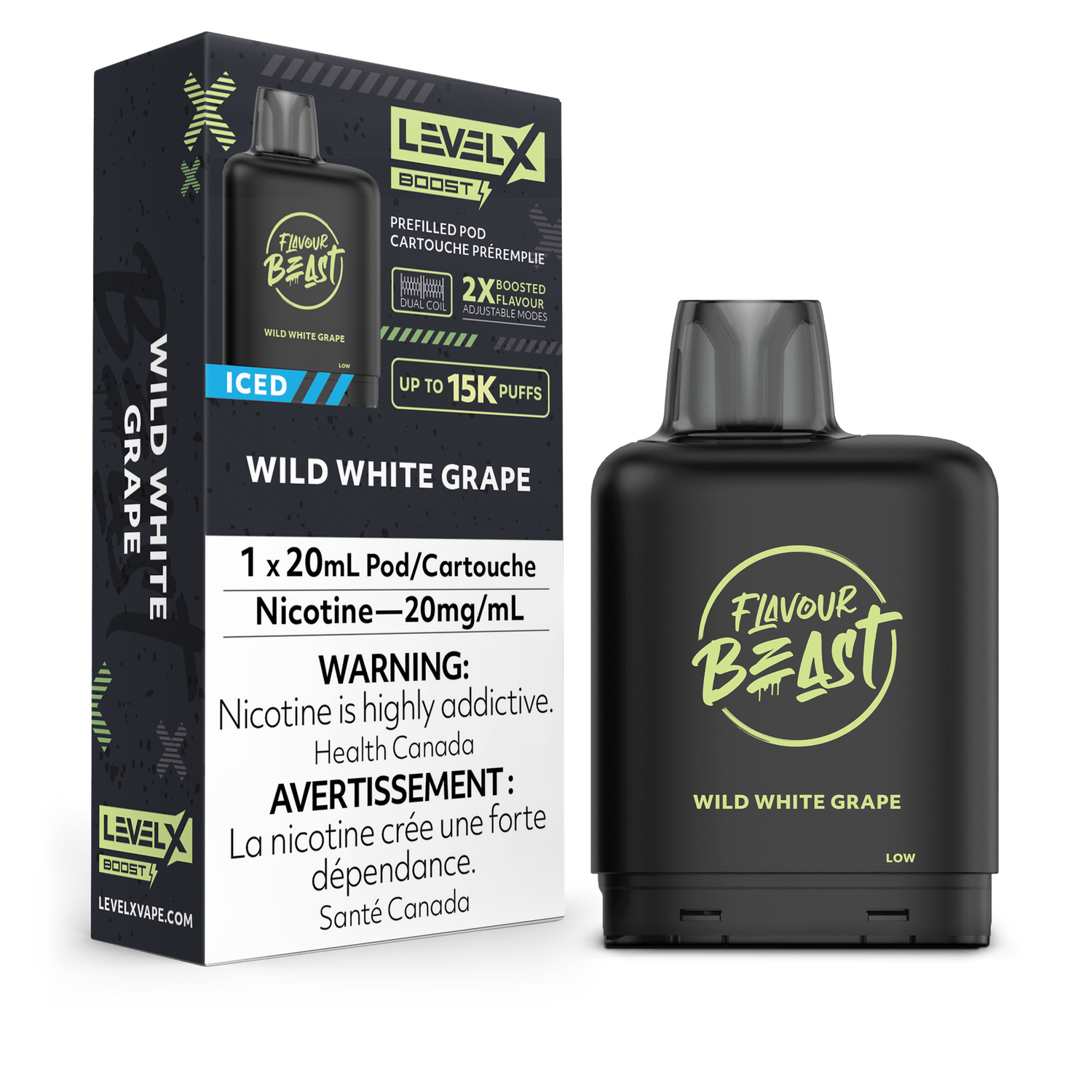 Wild White Grape Flavour Beast Level X Boost Pod, Nicotine: 20mg