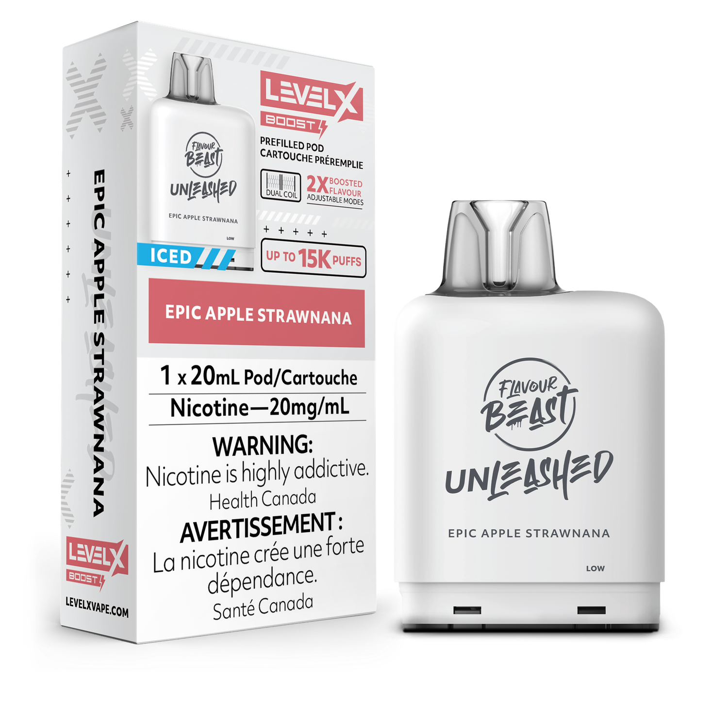 Epic Apple Strawnana Flavour Beast Unleashed Level X Boost Pod, Nicotine: 20mg (Discontinued)